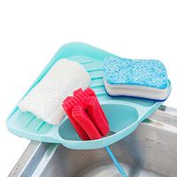 1 PCS Kitchen Sink Suction Holder Caddy Sponge Holder Scratcher Holder Cleaning Brush Holder Sink Organizer,Blue
