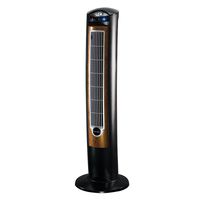 Lasko T42950 Wind Curve Tower Fan with Remote Control and Fresh Air Ionizer, Black Woodgrain