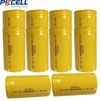 D Size 1.2V 5000mAh NI-CD Flat Top Rechargeable Battery 10Pcs