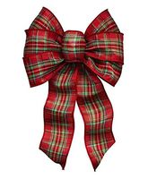 Holiday Trims 6125 Plaid Christmas Bow, 7 Loops (Pack Of 12)