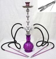 Purple 4 hose 26" Hookah shisha nargila bar narguile nargile glass Sale Vase pro
