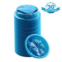 YGDZ 30 Pack Emesis Bags, Disposable Vomit Bags, Blue Waste Disposal Barf Bags, Aircraft Car Sickness Bag, Nausea Bags for Travel Motion Sickness