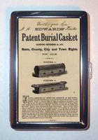 1874 Patent Burial Casket Gothic Victorian Horror ID Cigarette Case Wallet