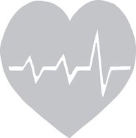 hBARSCI Heart ECG Vinyl Decal - 5 Inches - for Cars, Trucks, Windows, Laptops, Tablets, Outdoor-Grade 2.5mil Thick Vinyl - Silver Gray