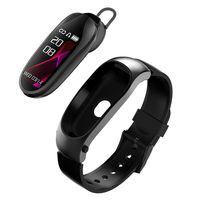 Smart Touch KR04 Outdoor Bracelet Wristband w/Removable Bluetooth Earphone Headset (Android, iOS) Microphone, Speaker w/Bluetooth | Touchscreen IP67 Waterproof Fitness Tracker | Pedometer (Black)