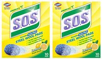 S.O.S Steel Wool Soap Pads, Lemon Fresh, 10 Count (Pack of 6) (Тwo Рack)