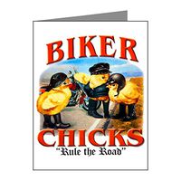 Note Cards (10 Pack) Biker Chicks Women Girls Rule Road