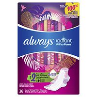 Always Radiant Size 2 Extra Heavy Flow, Light Clean Scent, 36 Pads