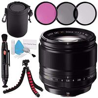 Fujifilm XF 56mm f/1.2 R Lens 16418649 + 62mm 3 Piece Filter Kit + Deluxe Cleaning Kit + Lens Pouch + Lens Pen Cleaner + Flexible Tripod Bundle