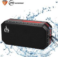 Bluetooth Wireless Speakers Waterproof IPX5 with HD Enhanced Bass Outdoor Wireless Portable Phone Speakers Built-in Mic Support FM AUX TF Card USB for iPhone iPad Android Phones Computer Etc. (Red)