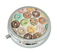 WuCong Delicious Donuts Custom Fashion Design Glass Round Pill Case Western Medicine Tablet Holder Decorative Box