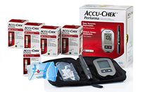 Accu Chek 210 Test Strips and Monitor Tester Bundle with Accuchek Softclix + Lancets + Sterilizing Finger Wipes Very Long Expiration Dates