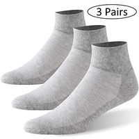 Forcool Diabetic Socks, Men's Women's Non Binding Loose Top Seamless Toe Wide Ankle Low Cut Cotton Diabetic Socks Edema Socks Diabetes Socks for Summer, 3 Pairs Gray Large