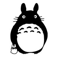 Bargain Max Decals - Totoro Black Ghibli Laputa JDM Anime Sticker Decal Notebook Car Laptop 5" (Black)