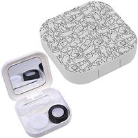 Portable Contact Lens Case Box Travel Kit Mirror + Bottle + Tweezers Container Holder [ Funny ]
