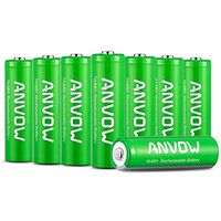 AA Batteries Rechargeable, ANVOW Rechargeable AA NiMH Batteries 1.2V 2500mAh High-Capacity 1200 Cycles Recyclable Recharge Battery, 8 Counts