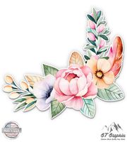 GT Graphics Flower Bouquet Watercolor Boho Art - 8" Vinyl Sticker - for Car Laptop I-Pad - Waterproof Decal