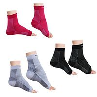 Plantar Fasciitis Socks with Arch Support (3 Pair) Compression Sock for Women & Men, Ease Swelling & Heel Spurs, Ankle Brace Support, Fast Pain Relief - S/M