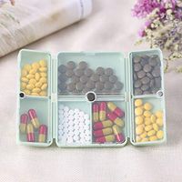 Dergo ☀Magnetic Supplement Box,Portable Medicine Case Foldable Magnetic Supplement Pill Box Organizer (B)