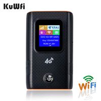 KuWFi 4G WiFi Router Pocket Travel Partner 4G LTE Wireless Wi-fi Routers Power Bank with Sim Card Slot LCD Display Easy to Carry in Hand Outdoor (Black)