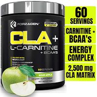 Forzagen Cla + L Carnitine + Bcaa Powder - Bcaas Amino Acids with Cla Powder Increase Energy Free Caffeine Pre Workout | Morning Recovery | 60 Servings | Keto Burn | Premium Cla Supplements