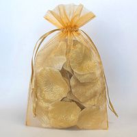 Sheer Organza Pouch Bag, 144-pack (5" x 6.5", Antique Gold)