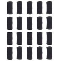 Finger Sleeves for Basketball Player, GranVela 20PCS Professional Nylon Fingerstall Finger Protector for Basketball, Volleyball, Tennis, Badminton and More (Black)