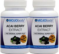 MOJObody Acai Berry Extract, 1500mg 90 Capsules, 2 Bottles Pack,The Original Super Fruit, Boost Energy, Supports Weight Loss, Combats Free Radicals
