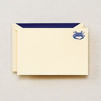 Crane & Co. Hand Engraved Blue Crab Correspondence Card- Pack of 30Cards