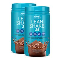 GNC Total Lean Lean Shake 25 Protein Powder - Chocolate, Twin Pack, 16 Servings per Bottle, High-Protein Meal Replacement Shake