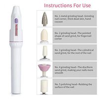 Renovatio Store - 5 Bits Electric Nail File Drill Kit Tips Manicure Toenail Pedicure Salon Pen Shape Manicure Kit Nail Drill Buffers Pedicure Tool