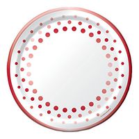 Club Pack of 96 Sparkle and Shine Ruby Disposable Plastic Party Banquet Dinner Plates 10"