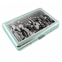 Perfection In Style Metal Silver Cigarette Case Vintage New York Design 005