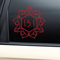 Nashville Decals 13.1 Half Marathon Floral Flower Vinyl Decal Laptop Car Truck Bumper Window Sticker - Red