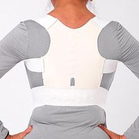 Active Authority Magnetic Back Support Belt Corrector Shoulder Posture Brace Belt for Men or Women - Large, 32.67"-33.07" (White)
