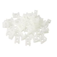uxcell 100Pcs White Plastic 2 Way Saddle Type 9mm Tie Mount Cable Holder