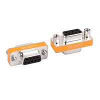 DB9 Null Modem Adapter RS232 Female to Female Serial Mini Cable Gender Changer Coupler Connector -2 Pack