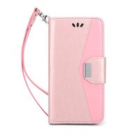 Suprwolf LG Stylo 3 Case/LG Stylus 3 Case, PU Leather Wallet Flip Folio Case with Kickstand Card Slot and Wrist Strap Magnetic Stand Wallet Case for LG Stylo 3/LG Stylus 3-Rose Gold