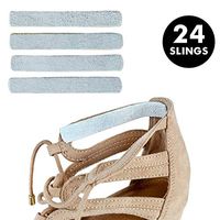 Heel Lovers Suede Leather Adhesive Slings (24 Slings)- Strap Cushion Grips for High Heels, Wedges, and Ankle Strap Shoes