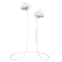 SoundPEATS Bluetooth Earphones, Wireless 4.1 Magnetic Earphones, in-Ear IPX6 Sweatproof Headphones with Mic (Superior Sound with Upgraded Drivers, APTX, 8 Hours Working Time, Secure Fit Design)-White