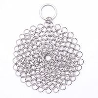 FORESTIME Stainless Steel 316 Cast Iron Cleaner Brush Scrubber for Cast Iron Pan Cast (A, 1010cm)