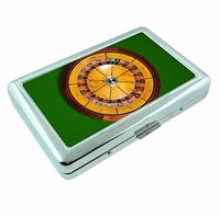 Roulette Wheel Vegas Gambling Metal Silver Cigarette Case Holder Wallet RFID-blocking
