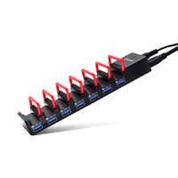 Docooler OImaster USB3.0 Hub Adapter 7 Ports Charging Station High Speed Charger Phone Support with Power Adapter for PC Laptop