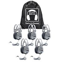 HamiltonBuhl Sack-O-Phones, 5 SC7V Deluxe Headphones w/Volume Control in a Carry Bag