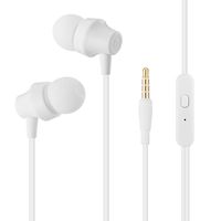 Wired Headphones, in-Ear Earbuds with Microphone, 3.5mm Stereo Earphones, Comfort-Fit, White