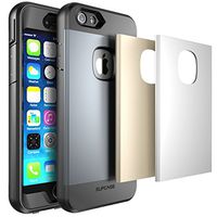 SUPCASE Water Resist Full-body Protection Series Heavy Duty Case for Apple iPhone 6, with Built-in Screen Protector and 3 Interchangeable Covers (Space Gray/Silver/Gold)