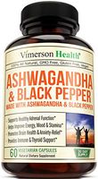 Ashwagandha with Black Pepper 1300 milligrams Supplement Made with Organic Root Powder Extract. Relief from Occasional Anxiety and Stress. Adrenal and Thyroid Health, Energy, Brain and Immune Health.