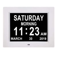 [Newest Version] Digital Calendar Day Clock with 8 Alarm Options, Extra Large Non-Abbreviated Day&Month for Seniors, Elderly, Memory Loss, Alzheimer