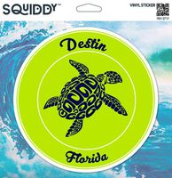 Squiddy Destin Florida Turtle Beach - Vinyl Sticker Decal for Phone, Laptop, Water Bottle (2.5" high)