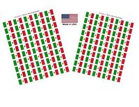 Made in USA! 100 Country Flag 1.5" x 1" Self Adhesive World Flag Scrapbook Stickers, Two Sheets of 50, 100 International Sticker Decal Flags Total (Mexico)